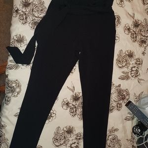 SHEIN Belted Paperbag Waist Skinny Pants